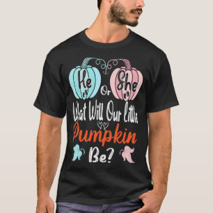 T-shirt Automne Citrouille Genre Révéler Lui Ou Elle Bébé