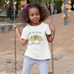 T-Shirt Automne Citrouille Gourd I Love Automne Aquarelle