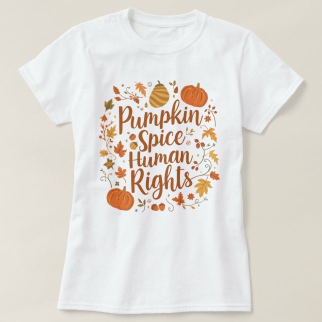 T-shirt Automne Citrouille Spice Droits de l'Homme Art sai (Design devant)
