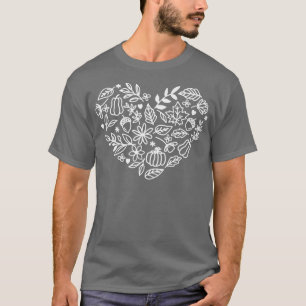 T-shirt Automne Coeur Amour Bonjour Automne Vibes Heureux 