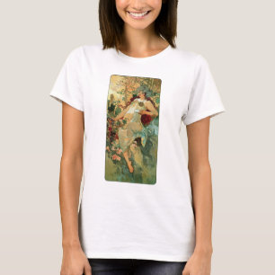 T-shirt Automne de ~ de Nouveau d'art par Alphonse Mucha