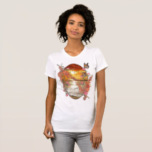 T-shirt Automne Neutre Toné Élégant thème botanique
