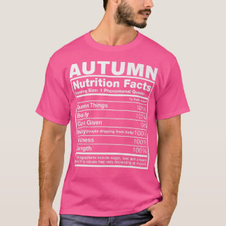 T-shirt Automne Nutrition FactsAutomne Nom Anniversaire