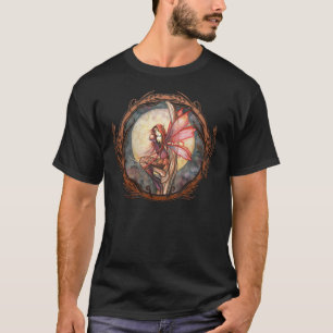 T-shirt Automne Rouge Fée Féerie Imaginaire Art gothique T