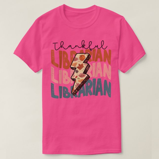 T-shirt Automne Saison Automne Merci Bibliothécaire Thanks (Design devant)