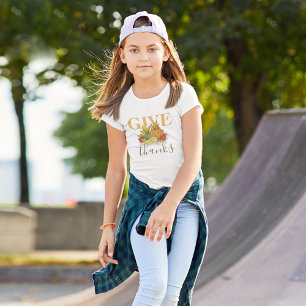 T-Shirt Automne Thanksgiving Remercier Typographie