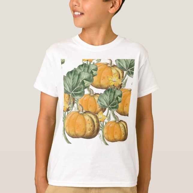 T-shirt Automne Vintage Citrouilles (Devant)