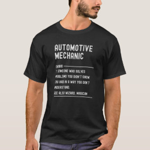 T-shirt Automobile Mécanicien Définition Titre du travail