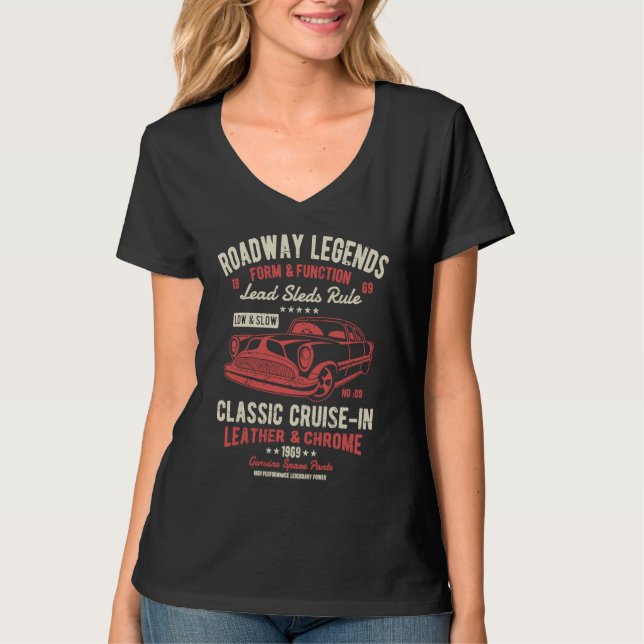 T-shirt Automotive Nostalgia Classic Car Cruise in Distres (Devant)