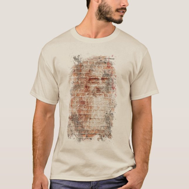 T-shirt Autoportrait da Vinci sur mur de brique (Devant)