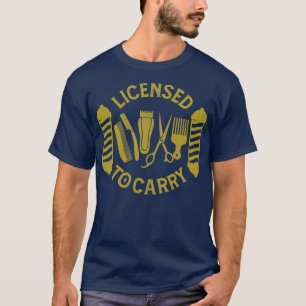 T-shirt Autorisé À Transporter Des Cheveux Cool Barber Hai