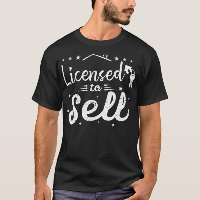 T-shirt Autorisé À Vendre Realtor Anniversaire Idée Cadeau (Devant)