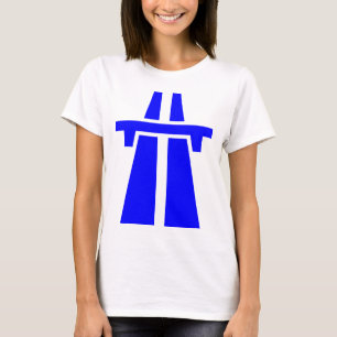 T-shirt Autoroute, Autoroute, Autobahn - Bleu