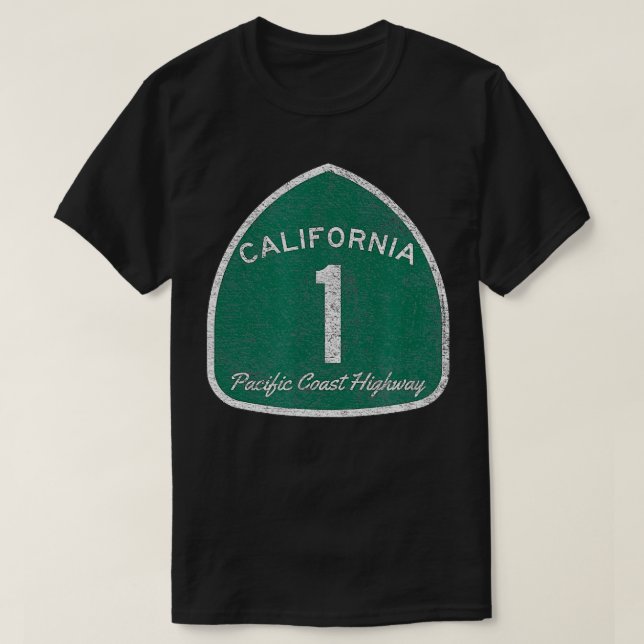 T-SHIRT AUTOROUTE CALIFORNIE 1 UNE CÔTE PACIFIQUE (Design devant)