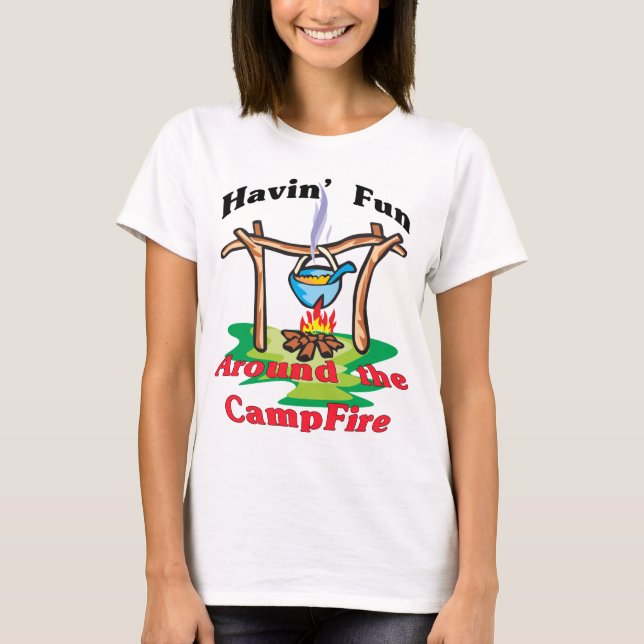 T-shirt Autour du feu de camp (Devant)