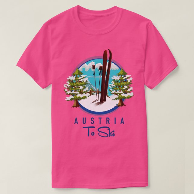 T-shirt Autriche À Ski (Design devant)
