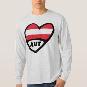 T-shirt Autriche Code Pays Drapeau Coeur AUT