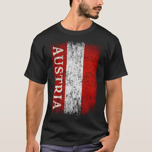 T-shirt Autriche Drapeau Drapeau Cadeaux Hommes Enfants Au (Devant)