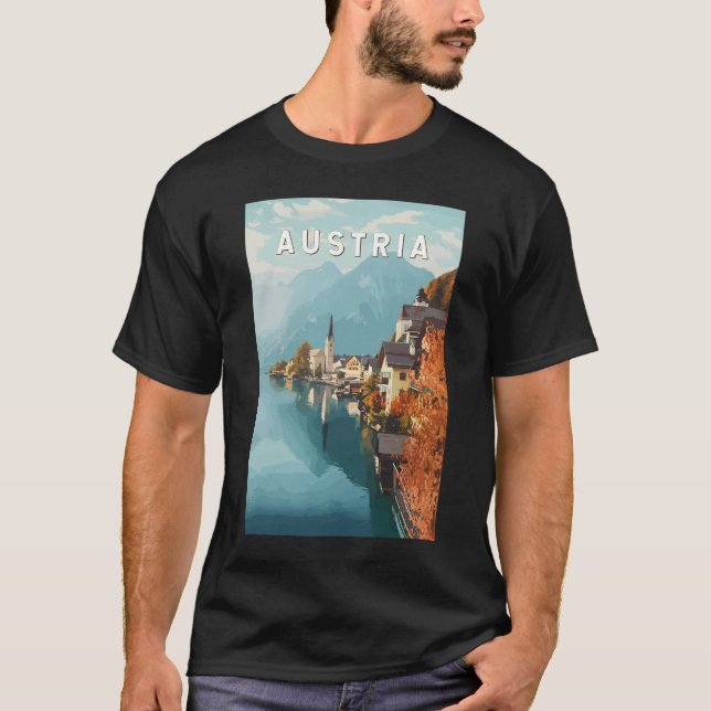 T-shirt Autriche Travel Art Vintage (Devant)