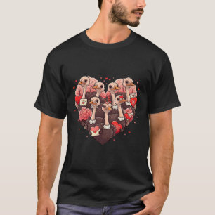 T-shirt Autruche drôle Saint-Valentin cœur Autruche Femmes