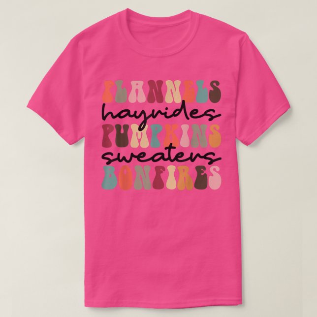T-shirt Autum Bonfires de Flannels Hayrides (Design devant)