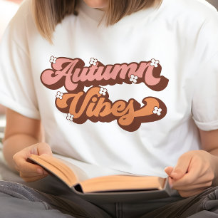 T - Shirt "Autumn Vibes Retro Text" und "Dainty Bl