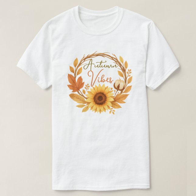 T-shirt Autumn Vibes tournesol (Design devant)