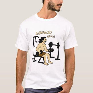 T-shirt AUWWOO Gains Funny Caveman Gym Design - Fitness Hu