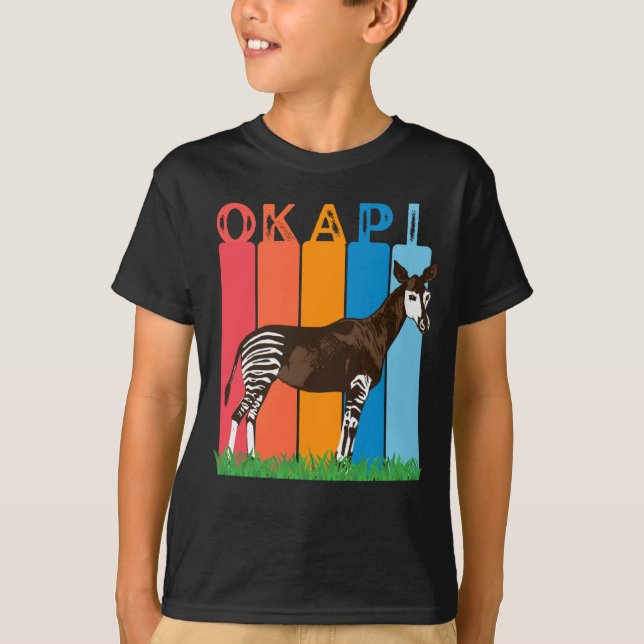 T-Shirt aux bars colorés Okapi Fan (Devant)