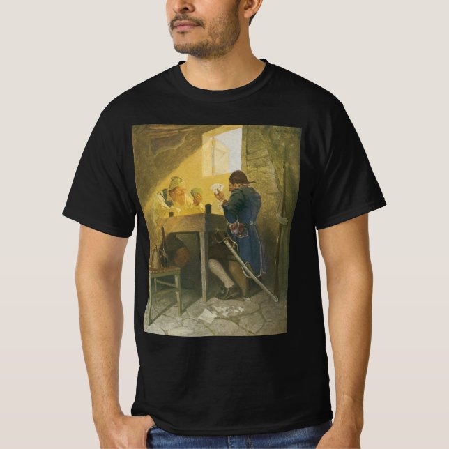 T-shirt Aux Cartes dans la cage de Cluny par NC Wyeth (Devant)