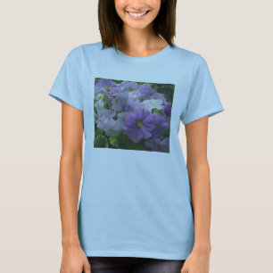 T-shirt aux fleurs blanches violettes