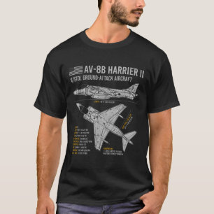 T-shirt Av-8b Harrier Ii Avion Avion De Combat Avion Plan