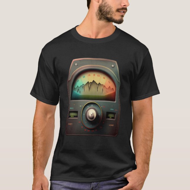 T-shirt AV Technicien Volume VU Meter Audio Tech Sound Rec (Devant)