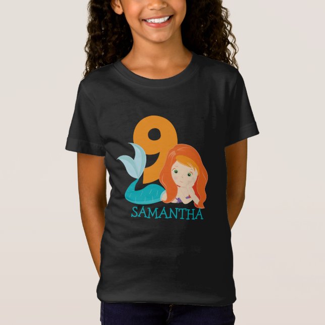 T-Shirt Ava - Rivière Mermaid déesse 9e anniversaire T-shi (Devant)