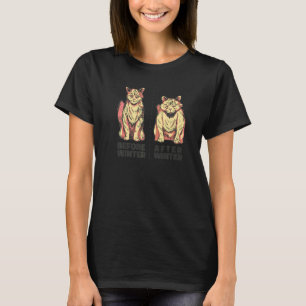 T-shirt Avant Après Chat d'hiver Vêtements Maine Coon
