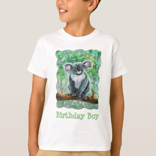 T-shirt Avant et arrière Koala Ours Birthday Boy