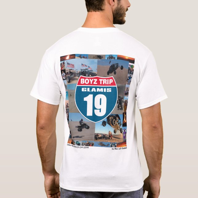 T-shirt Avant et dos de chemises blancs du voyage 2019 de (Dos)