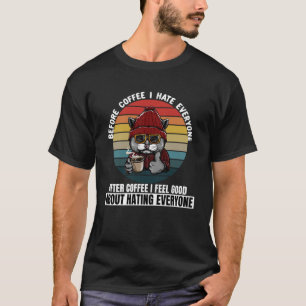T-shirt Avant Le Café Je Déteste Tout Le Monde Reto Black
