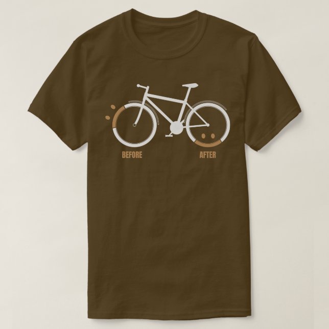 T-shirt Avant Ride triste après heureux Triathlon Downhill (Design devant)