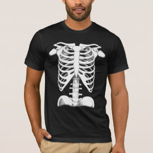 T-shirt Avant squelettique et arrière humains