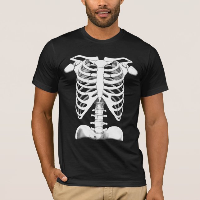 T-shirt Avant squelettique et arrière humains (Devant)