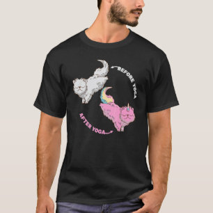 T-shirt Avant Yoga Après Yoga Chat Persan Joga Méditation