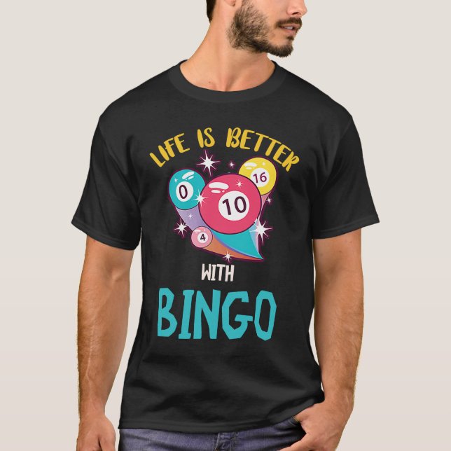 T-shirt Avec Bingo Jeu Lucky Bingo Jouer Jeu (Devant)