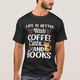 T-shirt avec Café chats et Livres Barista Espresso
