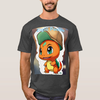 T-shirt avec Charmander de style chibi aux yeux ve