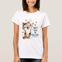 T-shirt avec chat et objectif du jour : être formi