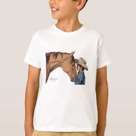 T-shirt avec cheval et motif de garçon