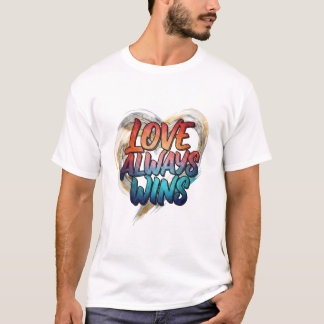 T-shirt avec citation inspirante - L'amour gagne t