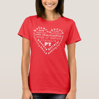 T-Shirt avec cœur en art de mots de thérapie physi