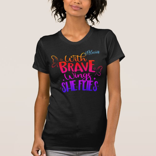 T-shirt Avec des ailes courageuses femmes (Devant)
